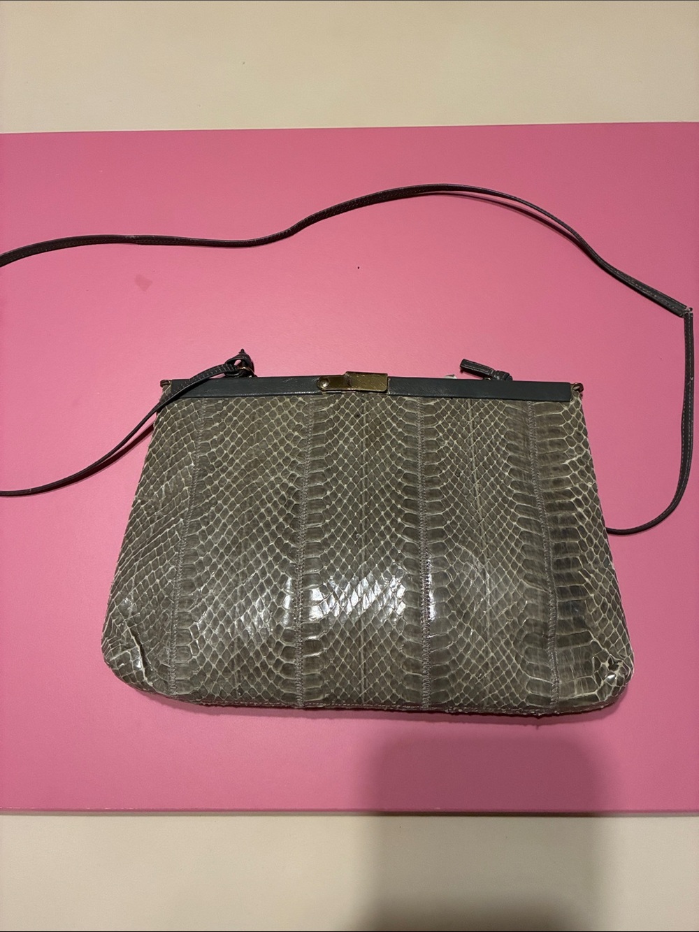 Vintage Palizzio Snakeskin Clutch for Saks Fifth Avenue